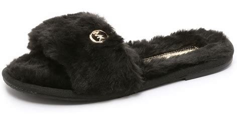 michael kors jet set faux fur slippers|MICHAEL Michael Kors Jet Set Faux Fur Slide .